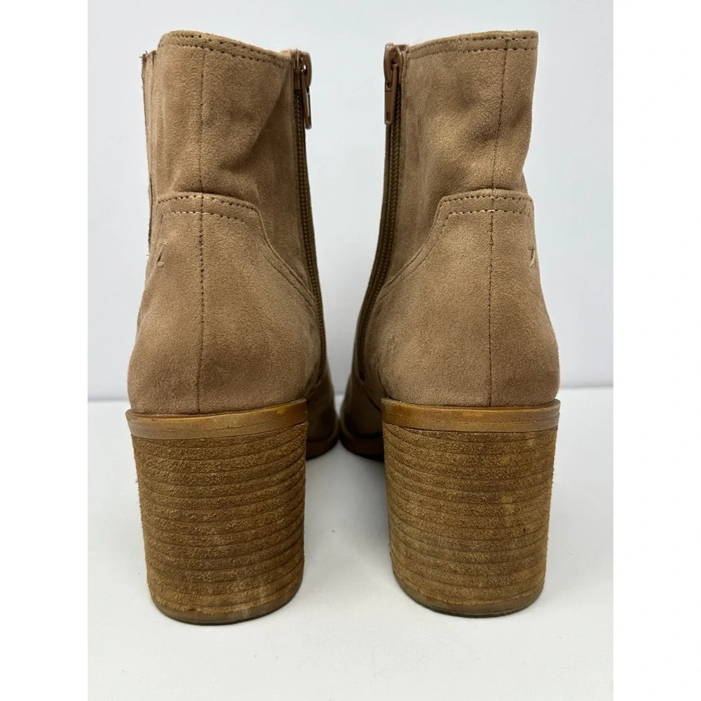 Zodiac Lucinda Tan Zip Faux Suede Heal Ankle Booties Women's Sz 10 M Boots Z3